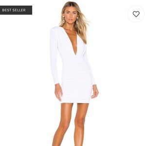 Nookie temptation long sleeve mini dress in white